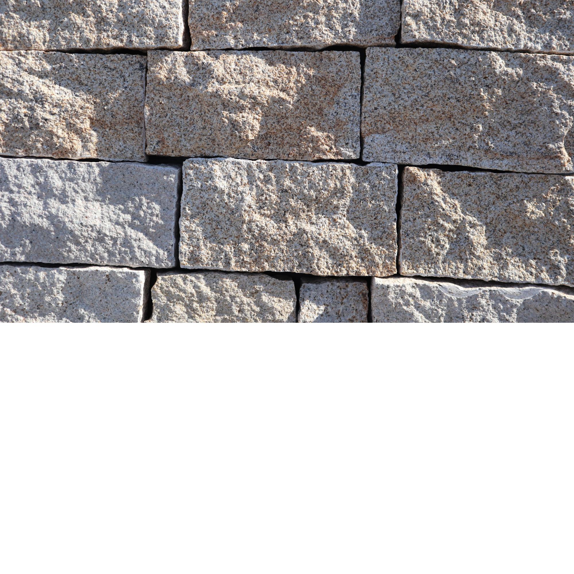 Mur en pierres de taille granit jaune